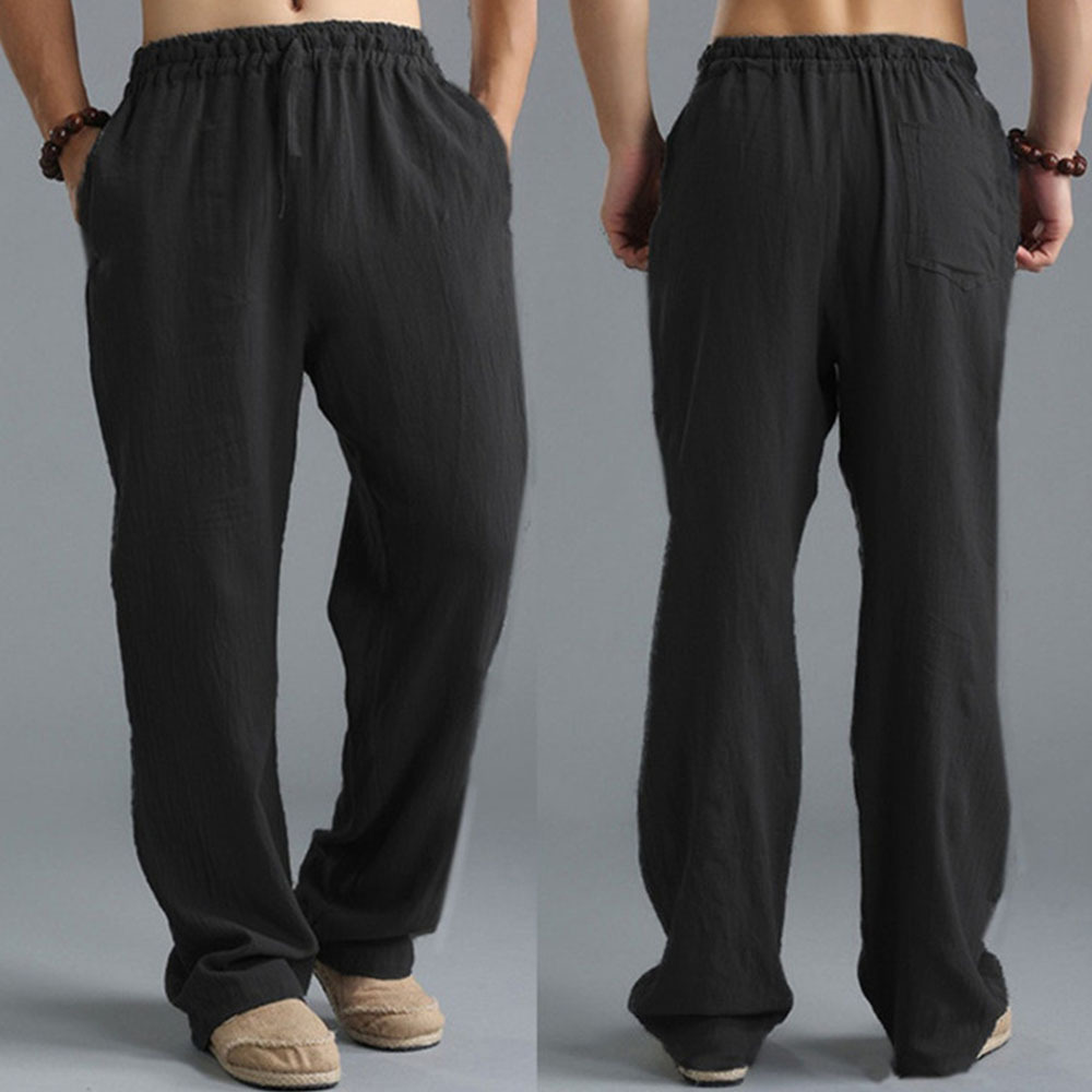  Herren-Sporthose, locker, lässig, Leinen, atmungsaktiv, für Herren