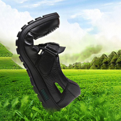 Herren-Hohlsandalen aus Premium-Rindsleder