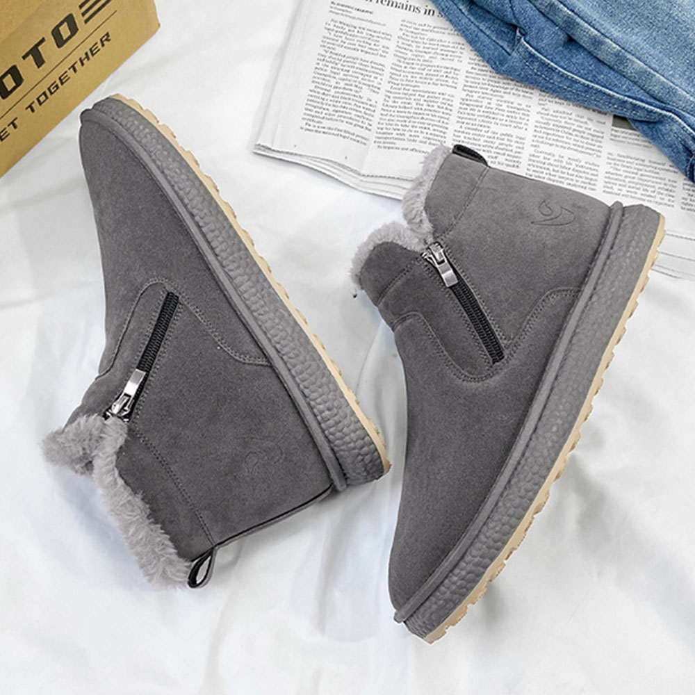 Rutschfeste, modische, warme Herren-Baumwollschuhe mit seitlichem Reißverschluss