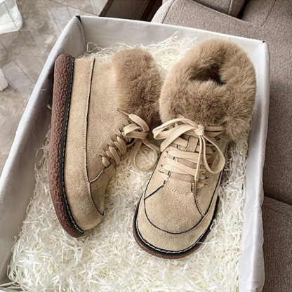 Wintermodische pelzige warme Damen-Kurzstiefel