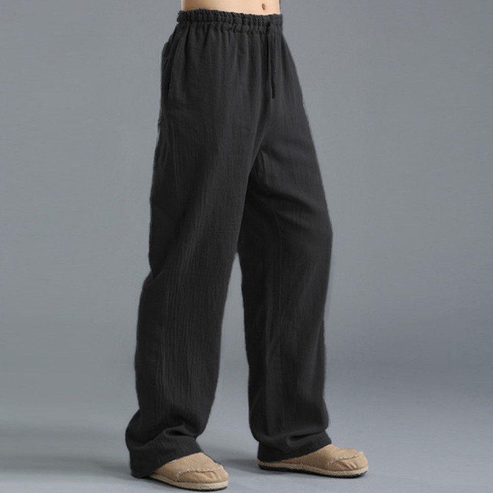  Herren-Sporthose, locker, lässig, Leinen, atmungsaktiv, für Herren