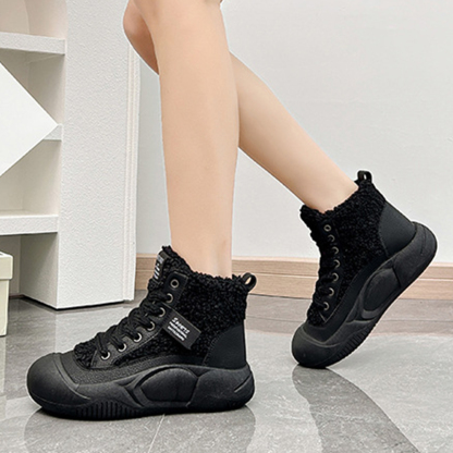 Warme Winterschuhe für Damen mit dicken Sohlen und Samt