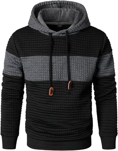 🔥2025 Neu🔥Langärmliger Patchwork-Kapuzenpullover mit Karomuster und Jacquardmuster