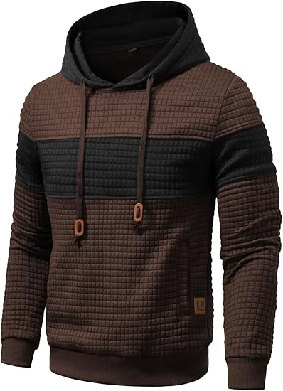 🔥2025 Neu🔥Langärmliger Patchwork-Kapuzenpullover mit Karomuster und Jacquardmuster