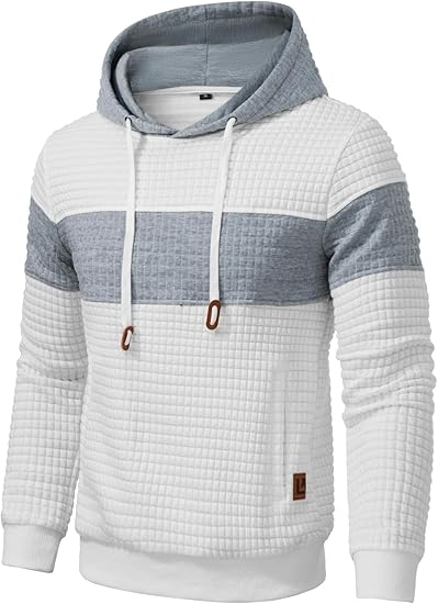 🔥2025 Neu🔥Langärmliger Patchwork-Kapuzenpullover mit Karomuster und Jacquardmuster