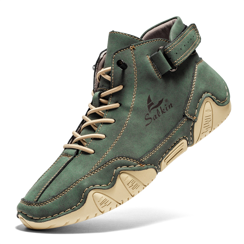 Italian Handmade Suede High Boots for Men Waterproof Leather Sneakers Chukka