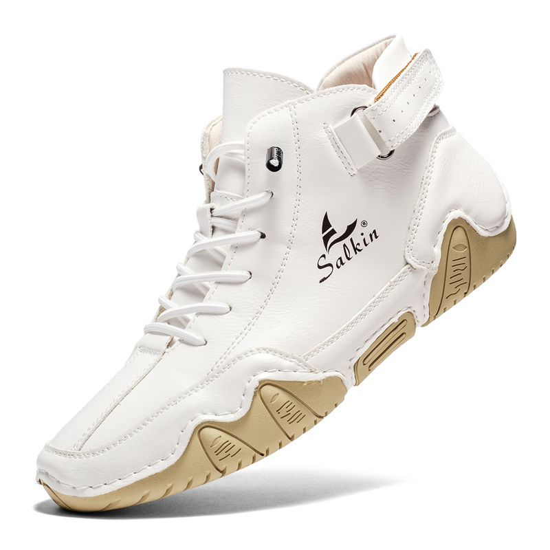 Italian Handmade Suede High Boots for Men Waterproof Leather Sneakers Chukka