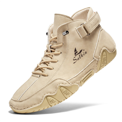 Italian Handmade Suede High Boots for Men Waterproof Leather Sneakers Chukka