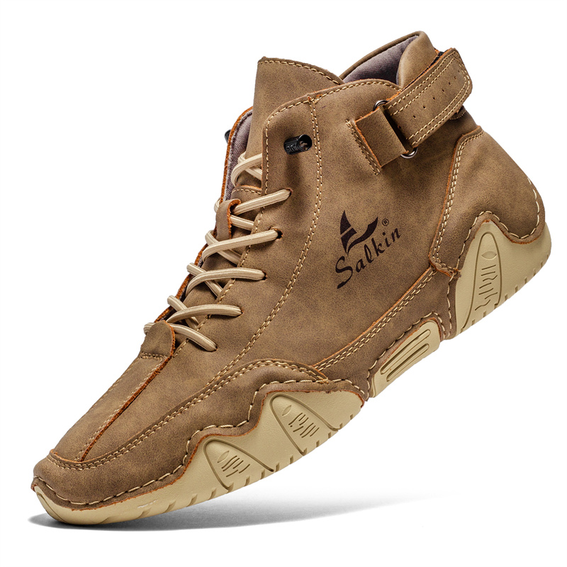 Italian Handmade Suede High Boots for Men Waterproof Leather Sneakers Chukka