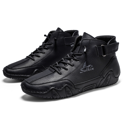 Italian Handmade Suede High Boots for Men Waterproof Leather Sneakers Chukka