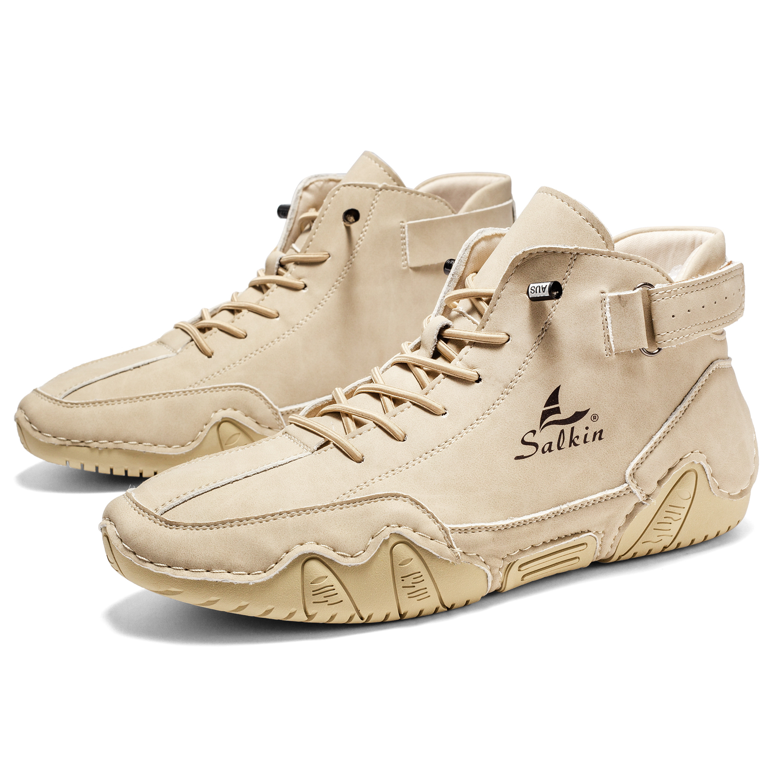 Italian Handmade Suede High Boots for Men Waterproof Leather Sneakers Chukka