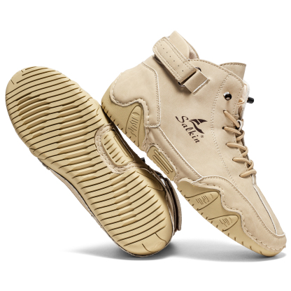 Italian Handmade Suede High Boots for Men Waterproof Leather Sneakers Chukka