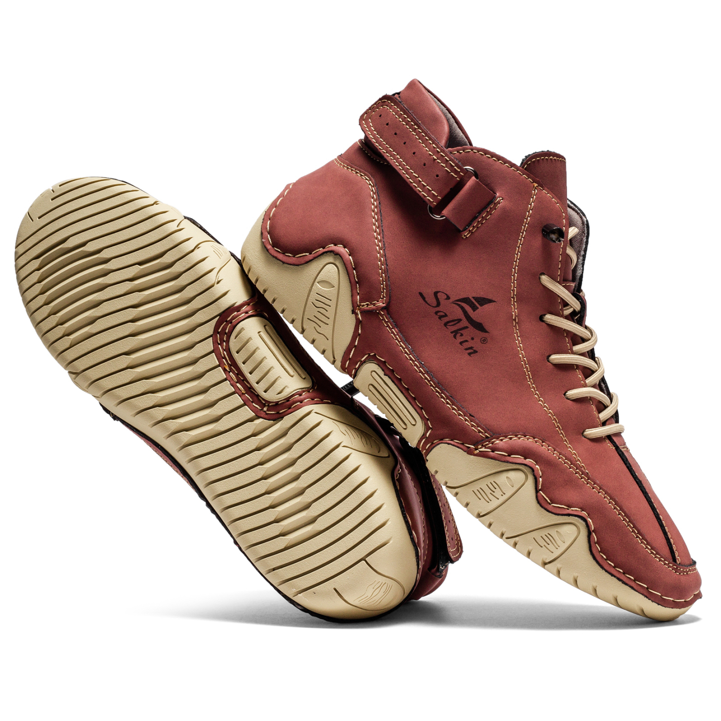 Italian Handmade Suede High Boots for Men Waterproof Leather Sneakers Chukka