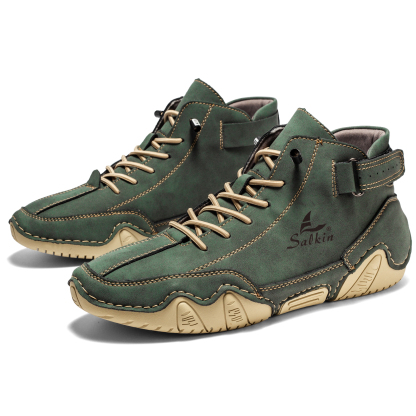 Italian Handmade Suede High Boots for Men Waterproof Leather Sneakers Chukka