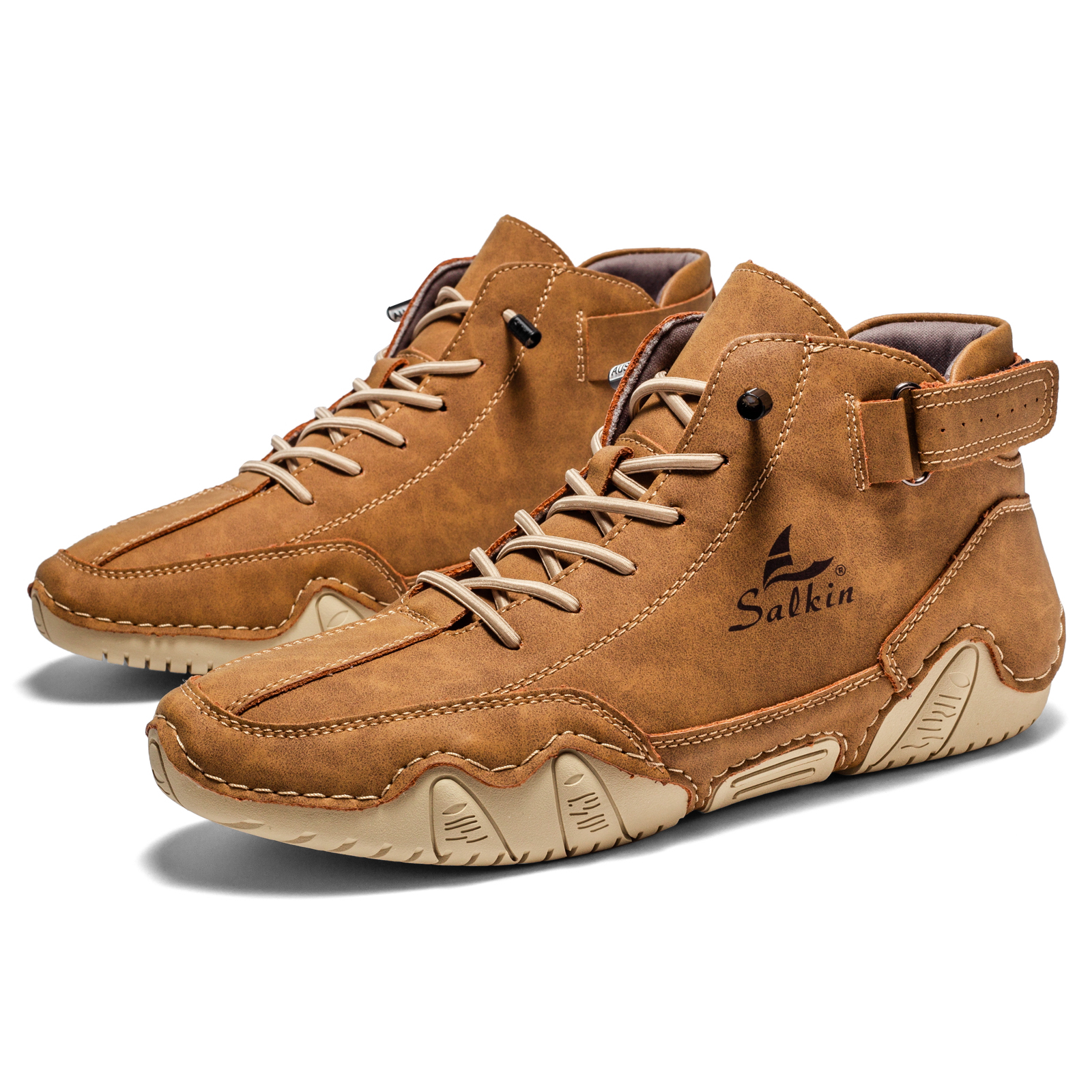 Italian Handmade Suede High Boots for Men Waterproof Leather Sneakers Chukka