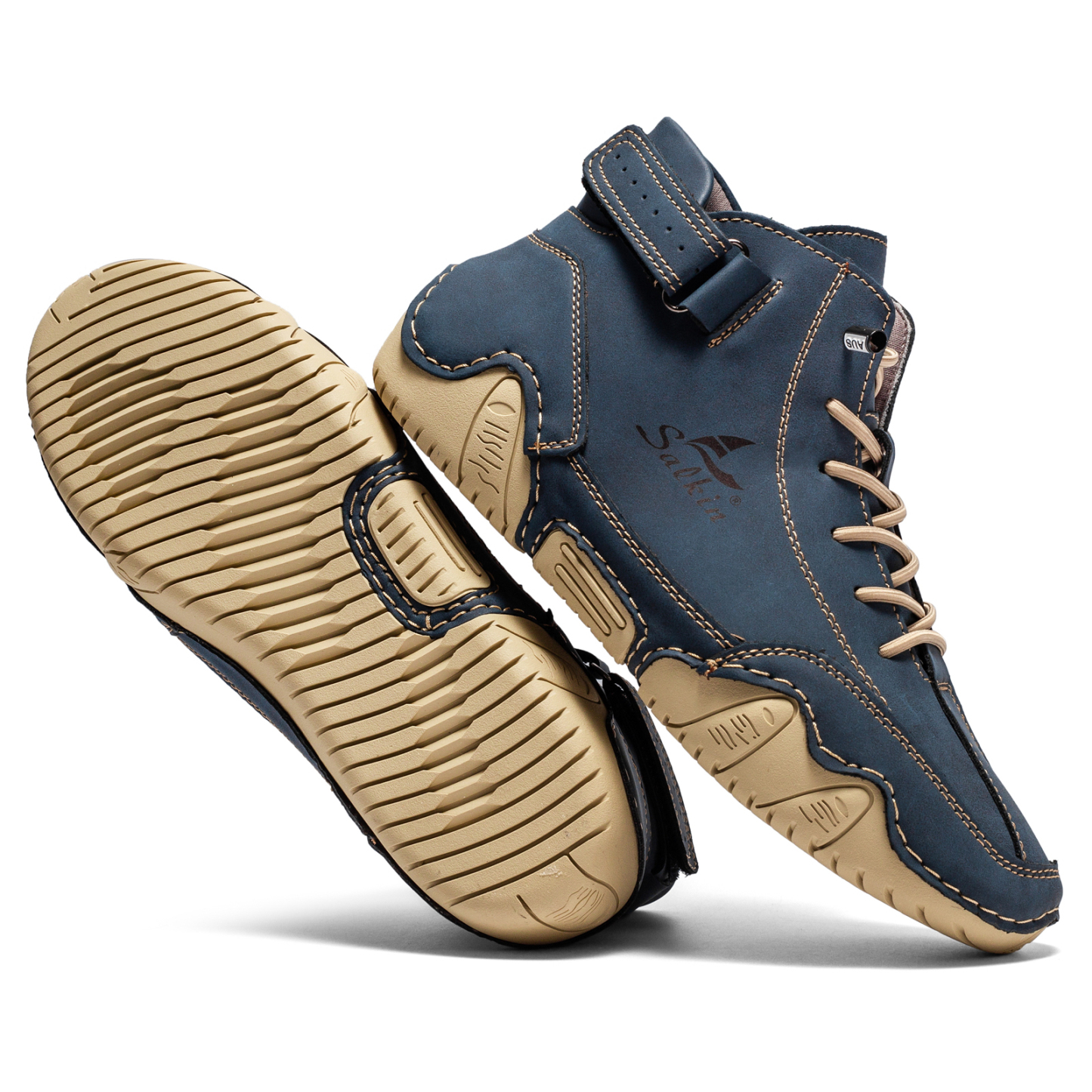 Italian Handmade Suede High Boots for Men Waterproof Leather Sneakers Chukka