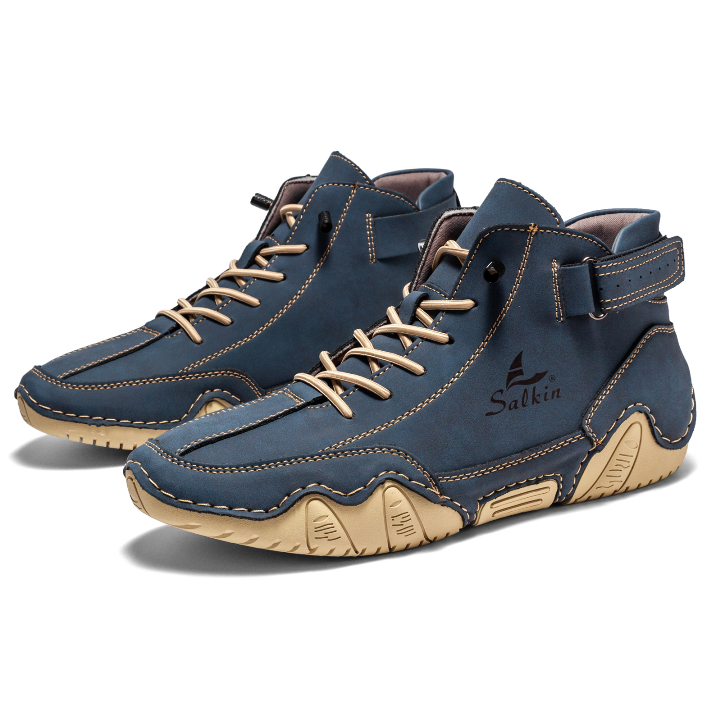 Italian Handmade Suede High Boots for Men Waterproof Leather Sneakers Chukka