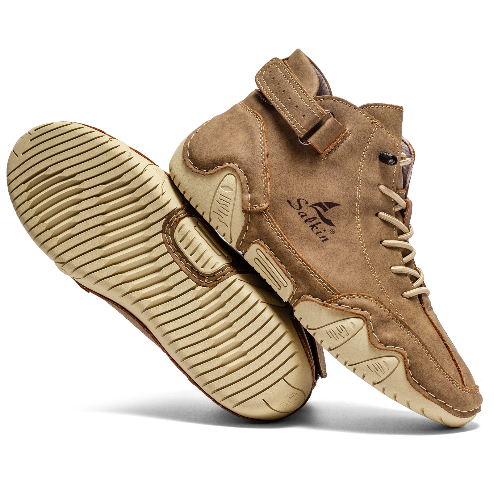 Italian Handmade Suede High Boots for Men Waterproof Leather Sneakers Chukka