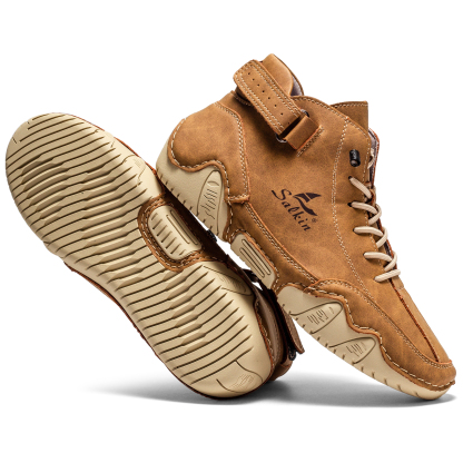 Italian Handmade Suede High Boots for Men Waterproof Leather Sneakers Chukka