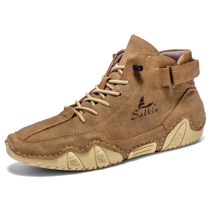 Italian Handmade Suede High Boots for Men Waterproof Leather Sneakers Chukka