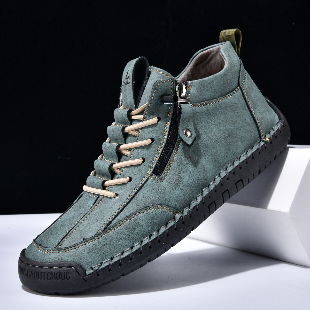 ⏰LETZTER TAG – 70 % RABATT🛒 Herren-Freizeitstiefel aus Leder für Outdoor-Aktivitäten – Bequem zum Gehen und Autofahren