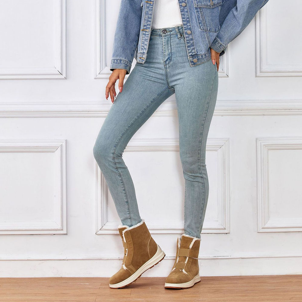 Winter-Fleece-Schneestiefel für Damen bis zur Mitte der Wade