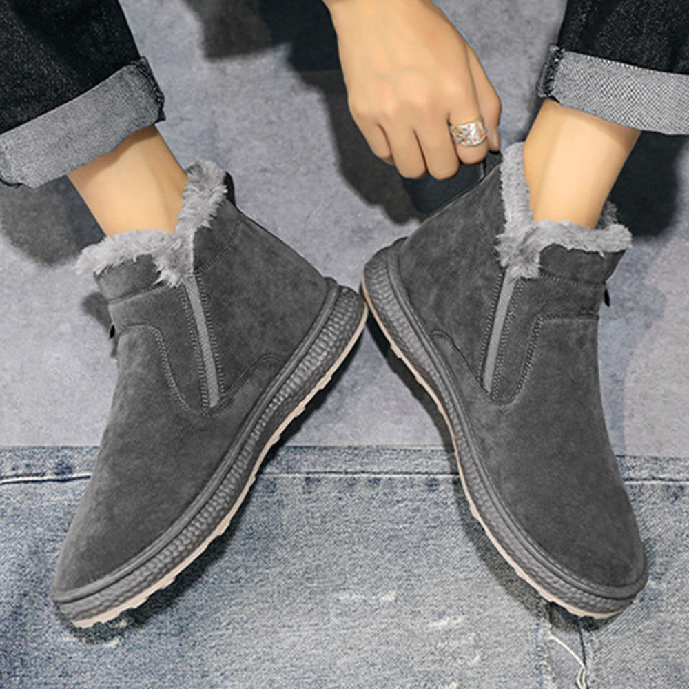 Rutschfeste, modische, warme Herren-Baumwollschuhe mit seitlichem Reißverschluss