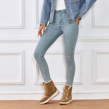 Winter-Fleece-Schneestiefel für Damen bis zur Mitte der Wade