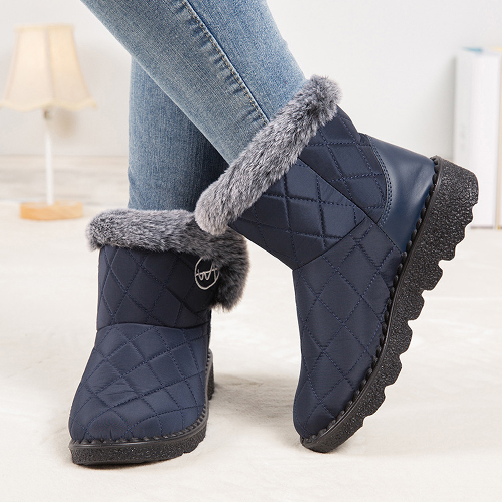 Damen-High-Top-Stiefel aus Fleece-Baumwolle
