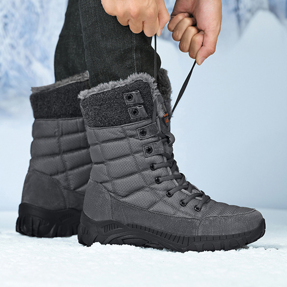 Lässige High-Top-Fleece-Baumwollstiefel für Herren