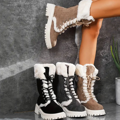 Lange Damen-Schneestiefel aus Fleece