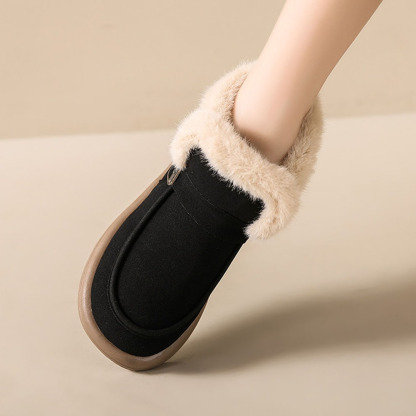 Wintersamt verdickte warme Slip-on-Damenstiefel