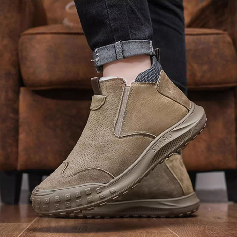 Herren-Winterstiefel aus Fleece mit hohem Schaft aus Baumwolle