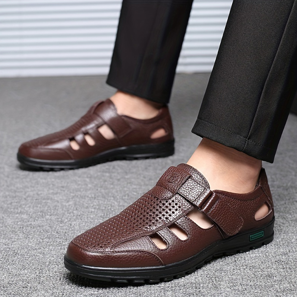 Herren-Hohlsandalen aus Premium-Rindsleder