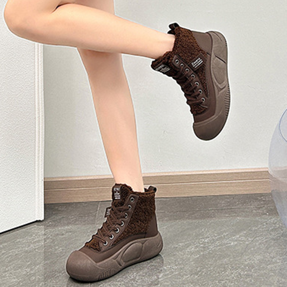 Warme Winterschuhe für Damen mit dicken Sohlen und Samt
