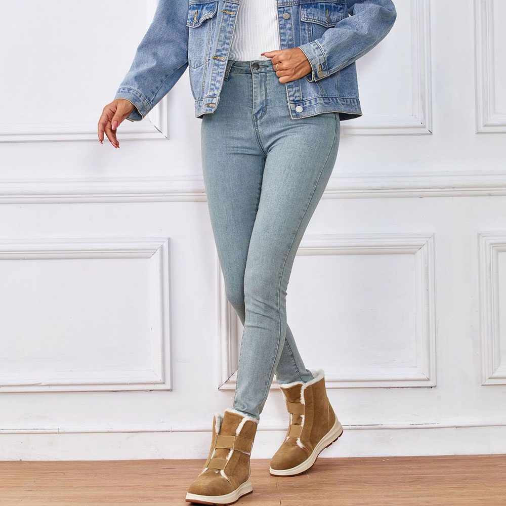 Winter-Fleece-Schneestiefel für Damen bis zur Mitte der Wade