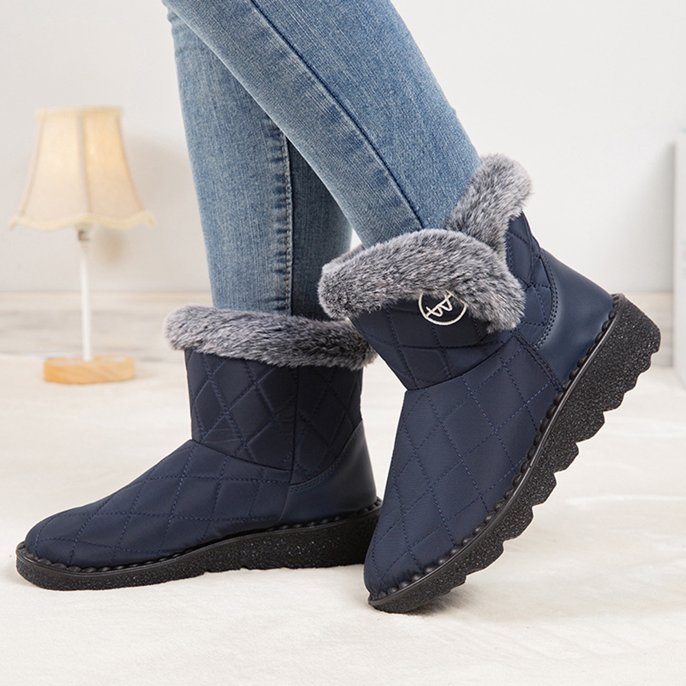 Damen-High-Top-Stiefel aus Fleece-Baumwolle