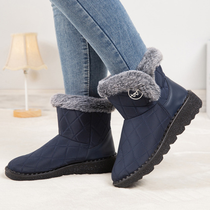 Damen-High-Top-Stiefel aus Fleece-Baumwolle