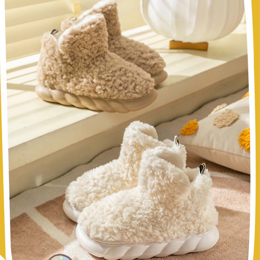 Stilvolle warme Baumwollschuhe mit dicker Sohle
