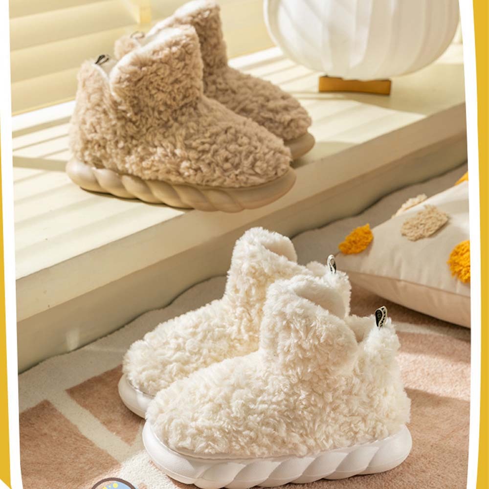 Stilvolle warme Baumwollschuhe mit dicker Sohle