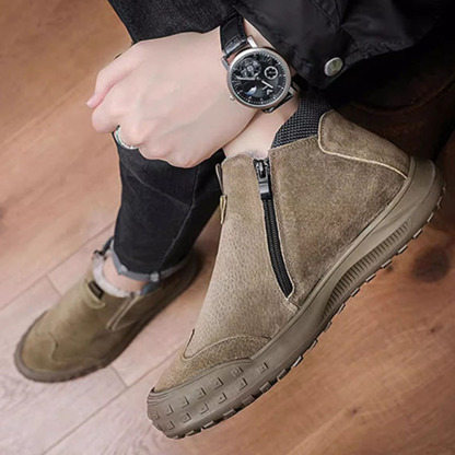 Herren-Winterstiefel aus Fleece mit hohem Schaft aus Baumwolle