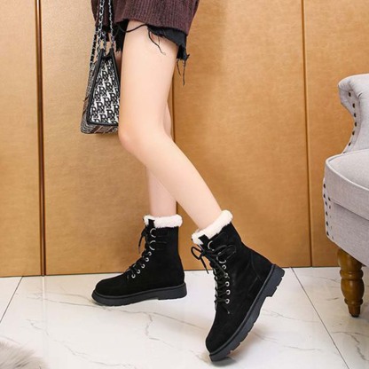 Neue warme und hoch geschnittene Fleece-Schneestiefel zum Schnüren