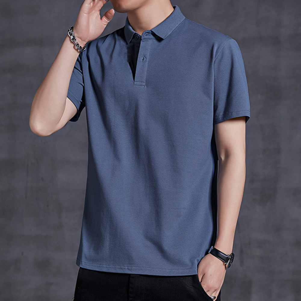 Therling™ POLO-Shirt für Herren, Revers, einfarbig, Business-Casual, kurze Ärmel