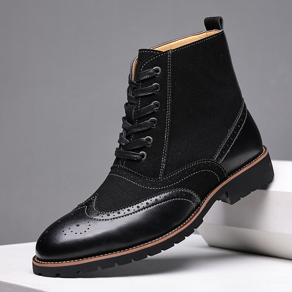 Neue hohe rutschfeste warme Lederstiefel für Herren