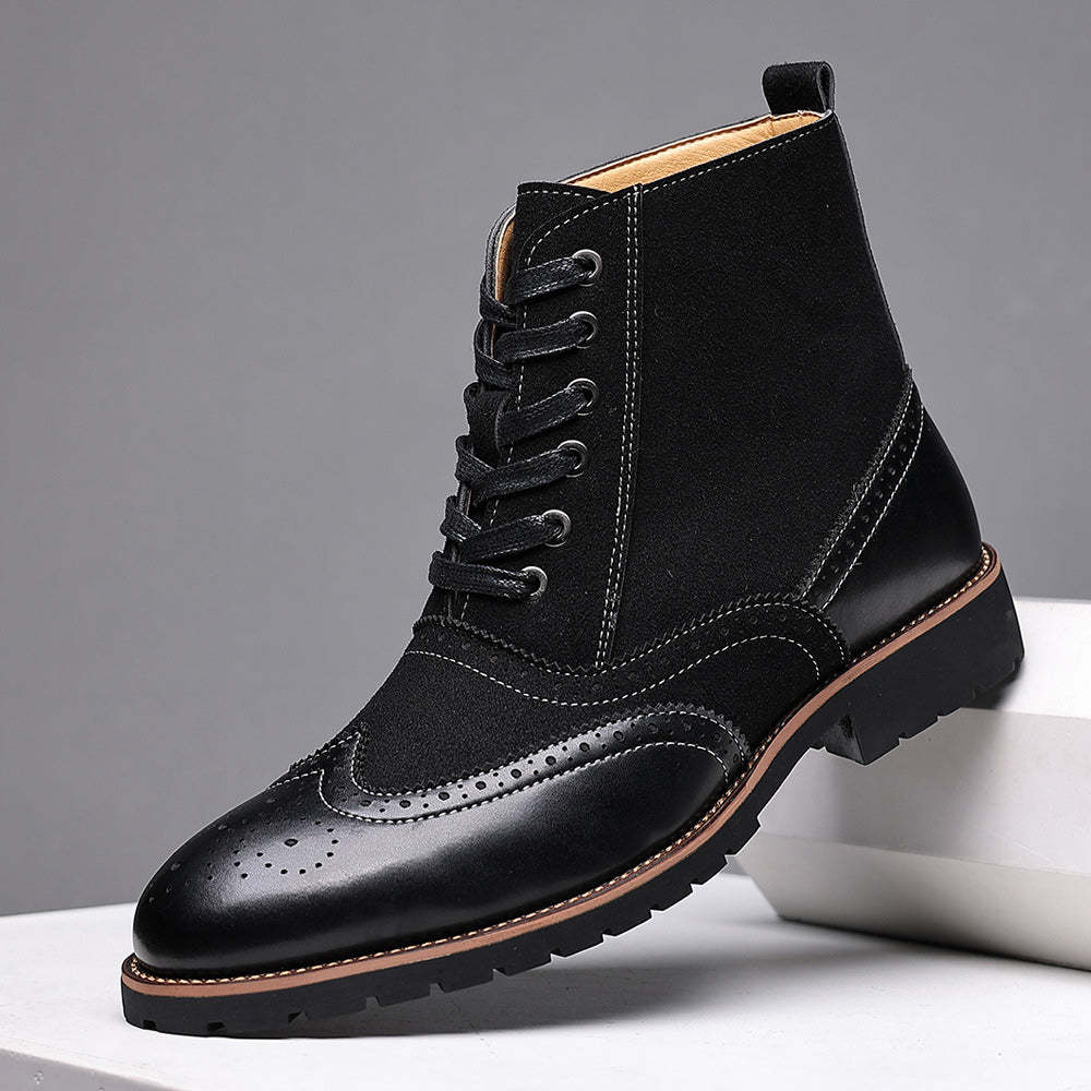 Neue hohe rutschfeste warme Lederstiefel für Herren