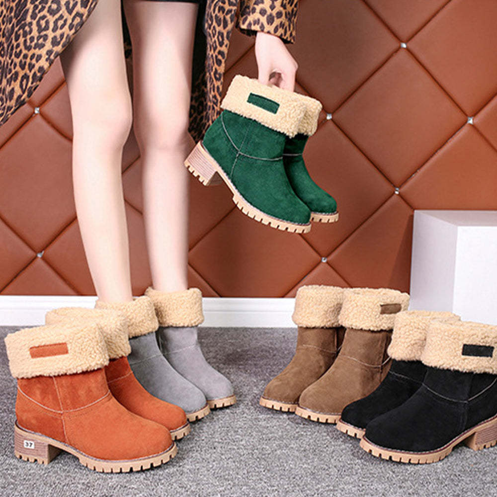 Neue trendige dicke, warme Martin-Stiefel mit runder Zehenpartie