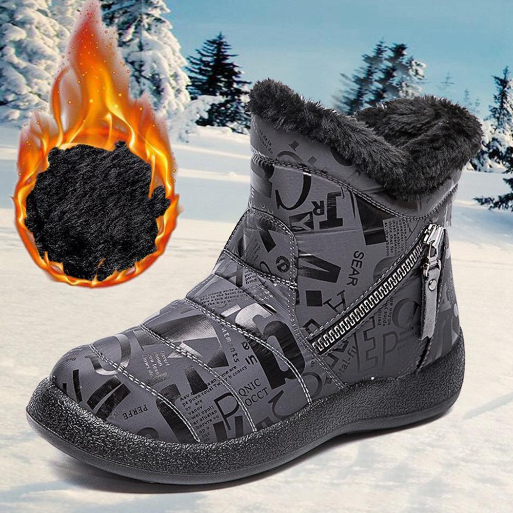 Damen Doppelreißverschluss Kurzschlauch Warme Stiefel