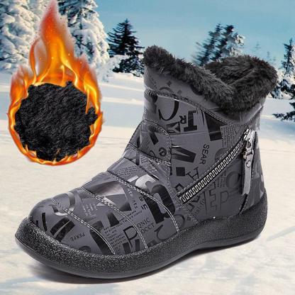 Damen Doppelreißverschluss Kurzschlauch Warme Stiefel