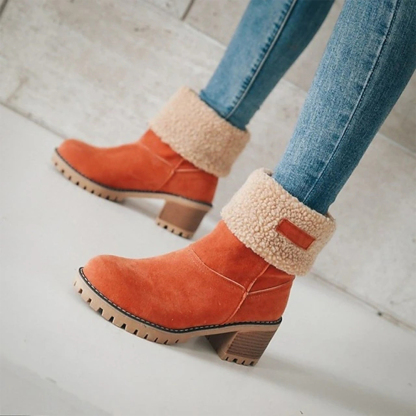 Neue, mit Kaschmir gefütterte, mittelhohe Baumwollstiefel für Damen