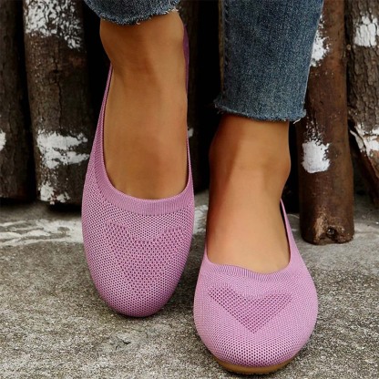 Gewebte, atmungsaktive, flache Freizeitschuhe für Damen